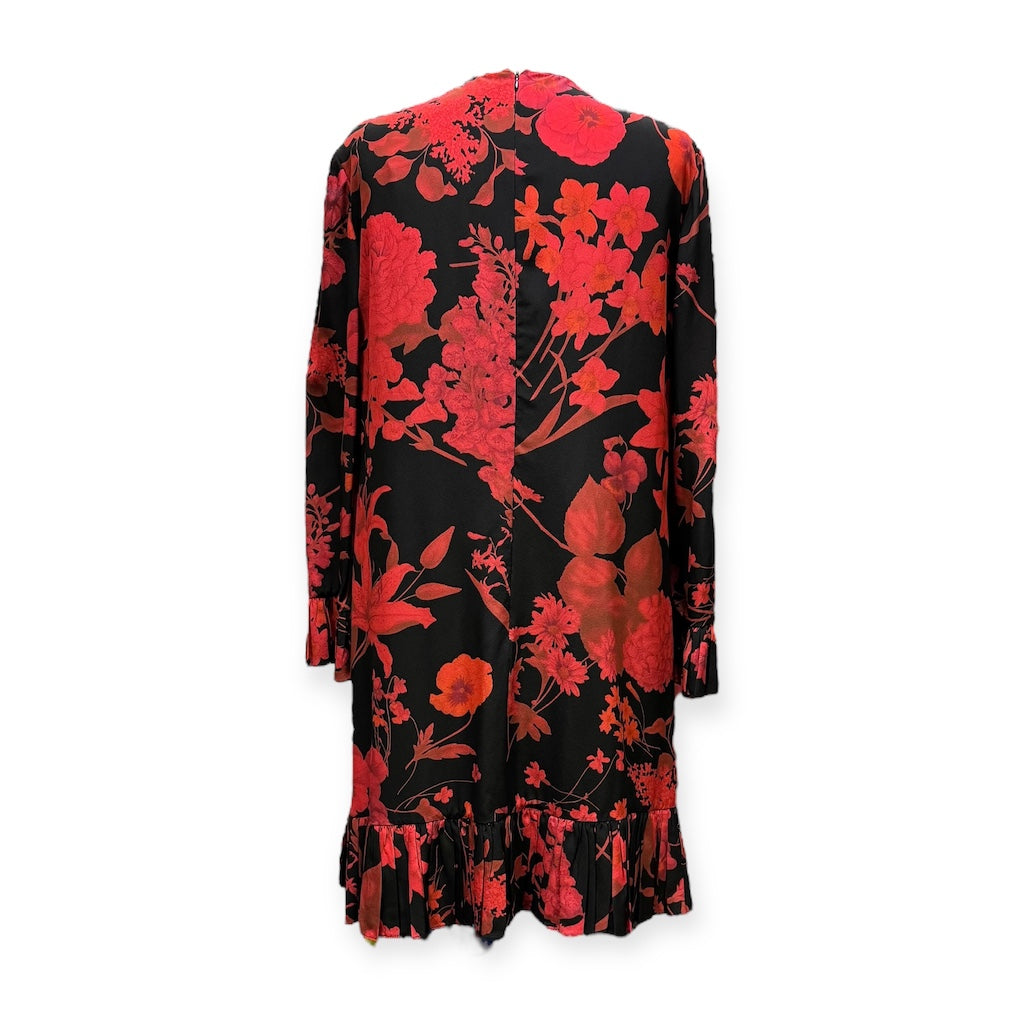 VALENTINO GARAVANI Floral Dress in Red Black | Size 12