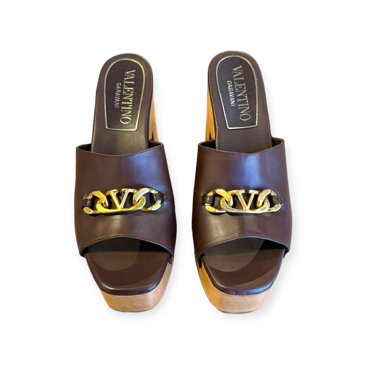 VALENTINO GARAVANI Vlogo Mules in Brown | Size 40
