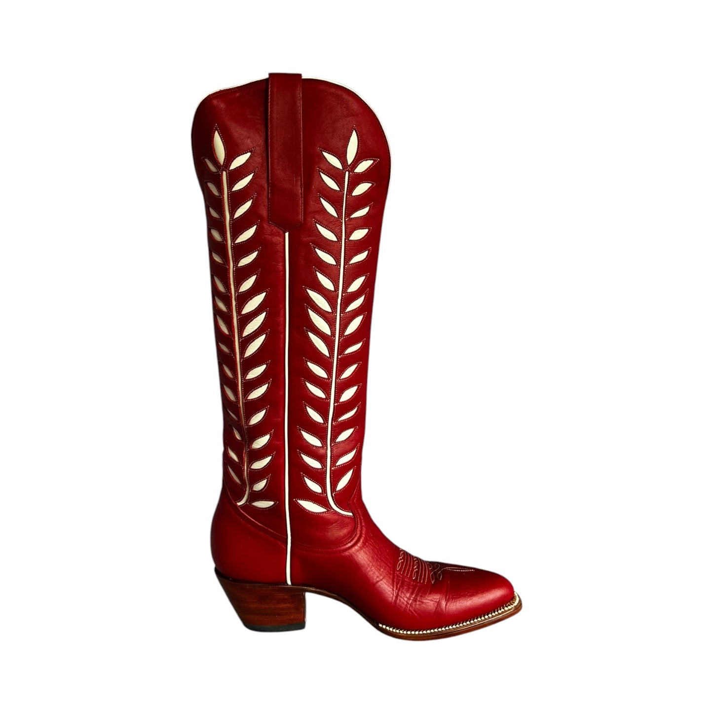 PETITE PALOMA Rory Cowgirl Boots in Red & Ivory | 37.5