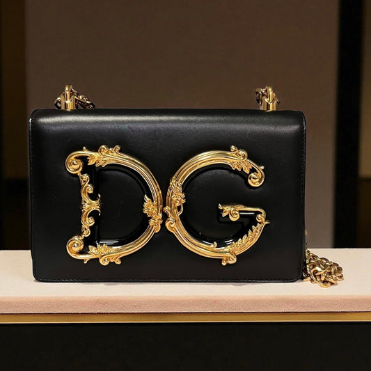 DOLCE & GABBANA D&G Girls Crossbody Shoulder Bag in Black
