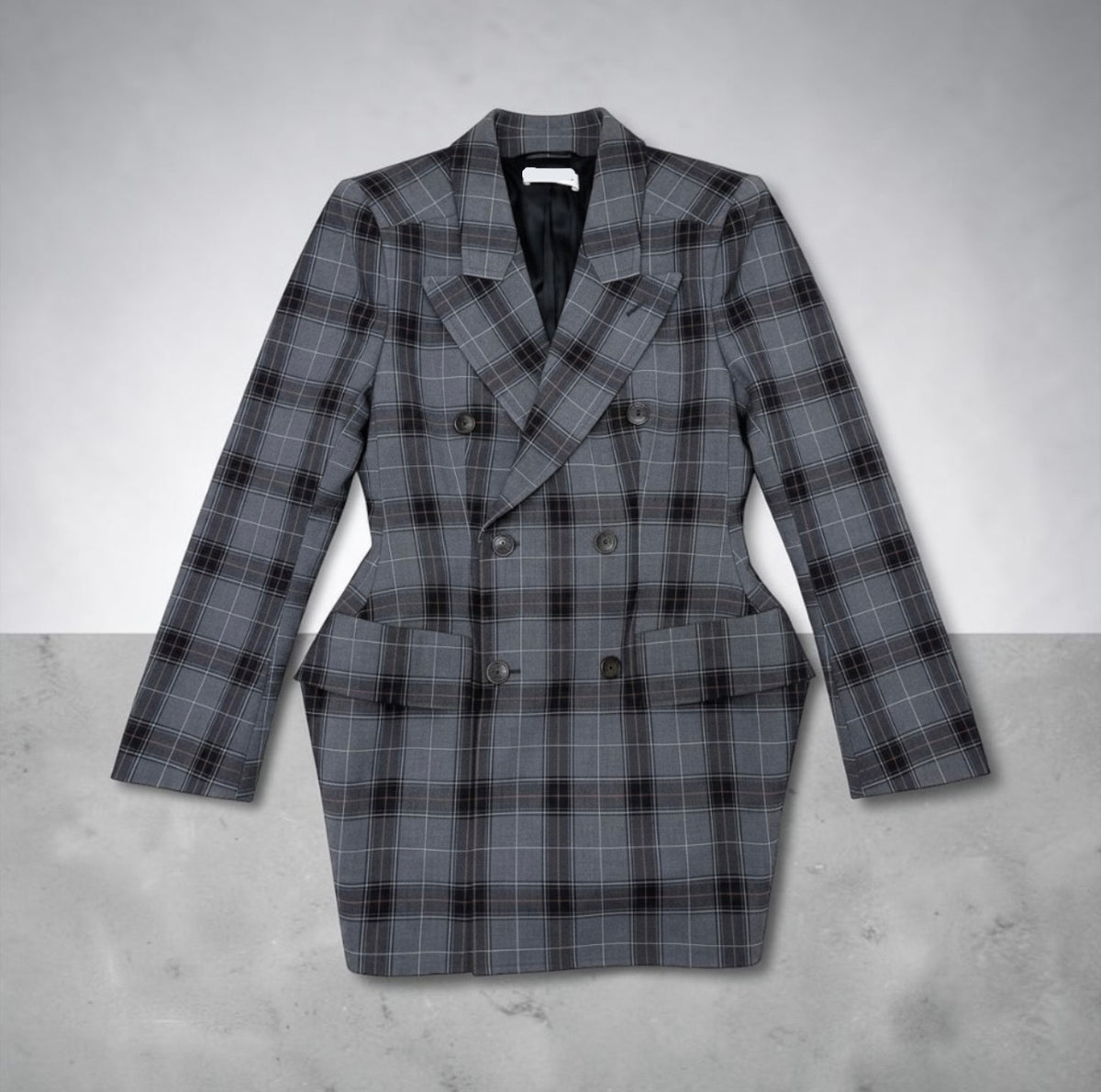 BALENCIAGA Windowpane Jacket in Gray | 38
