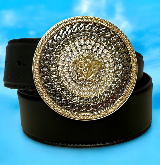 VERSACE Crystal Medusa Buckle Belt | 90