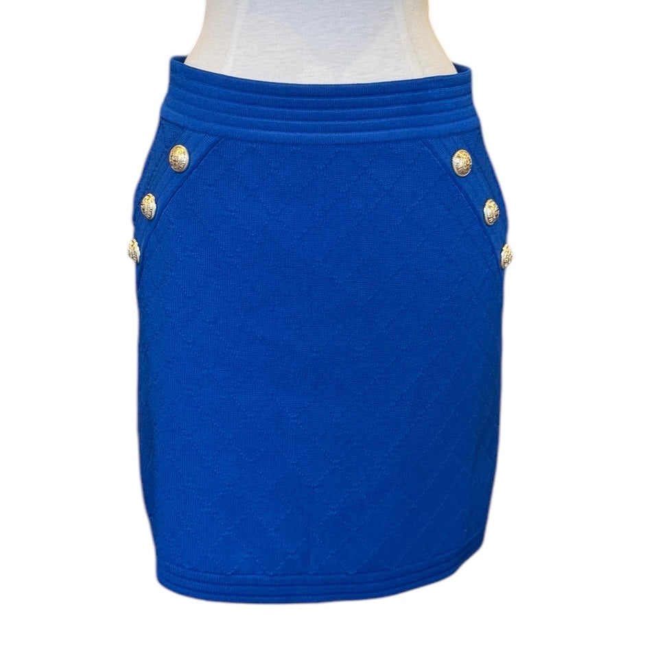 BALMAIN Knit Skirt in Cobalt