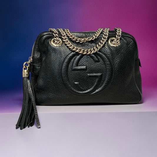 GUCCI Soho Chain Shoulder Bag in Black