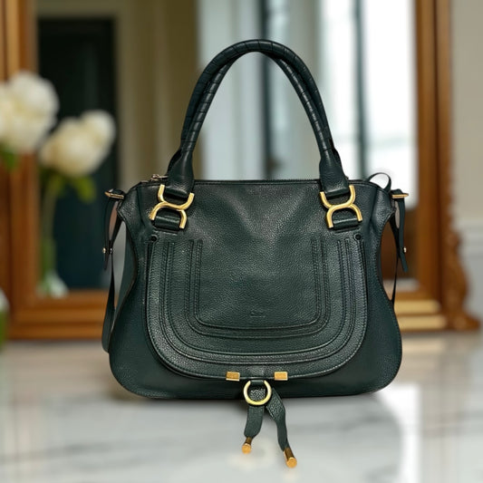 CHLOE Marcie Medium Satchel in Marine