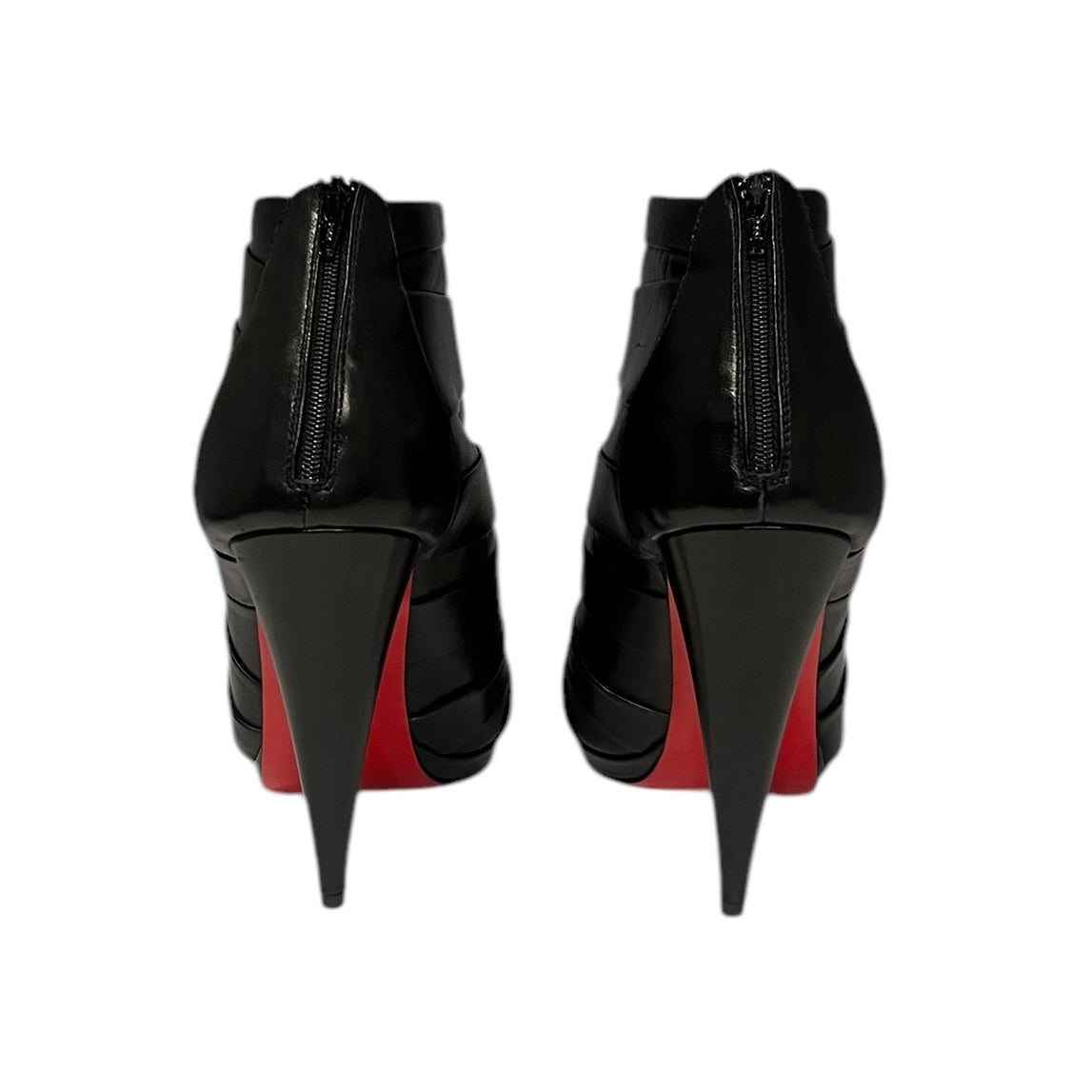 CHRISTIAN LOUBOUTIN Drapicone Ruched Booties | 37