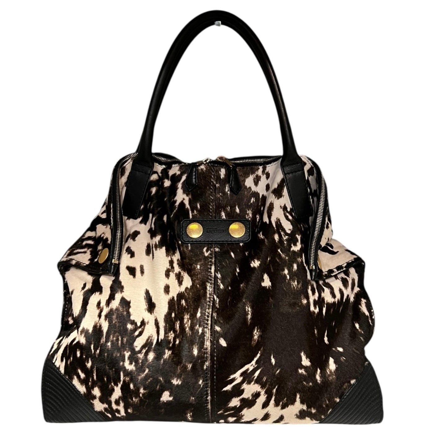 ALEXANDER MCQUEEN de Manta Tote in Brown + White Brindle