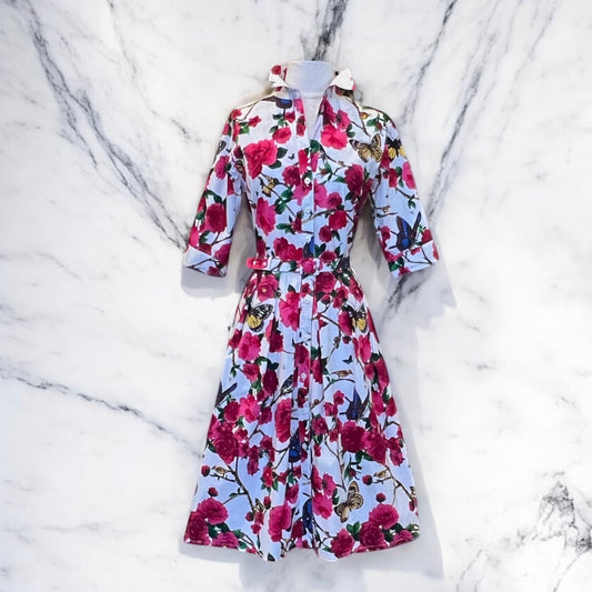 SAMANTHA SUNG Floral Butterfly Dress | Size 8