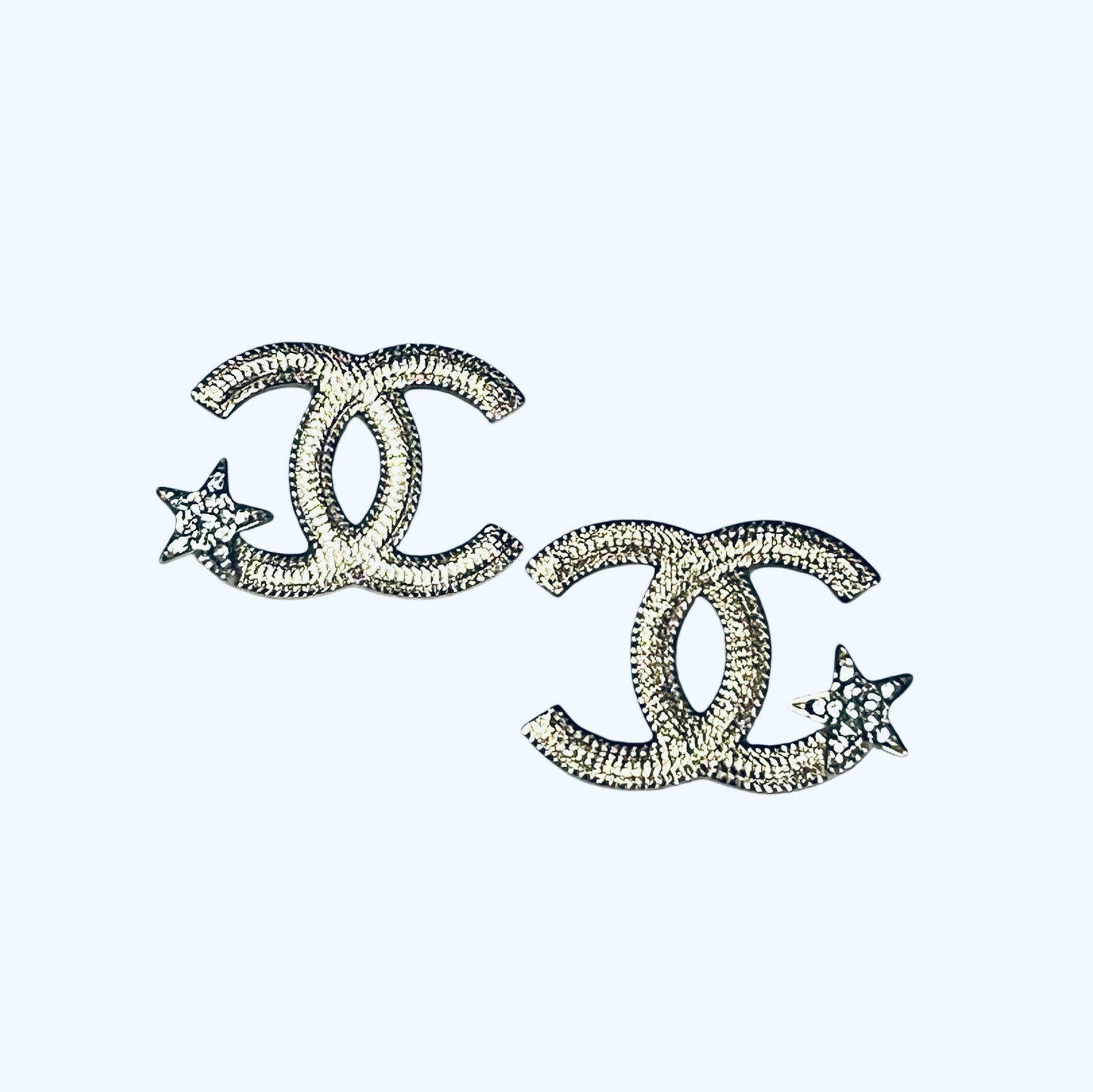 CHANEL Strass Star Stud Earrings