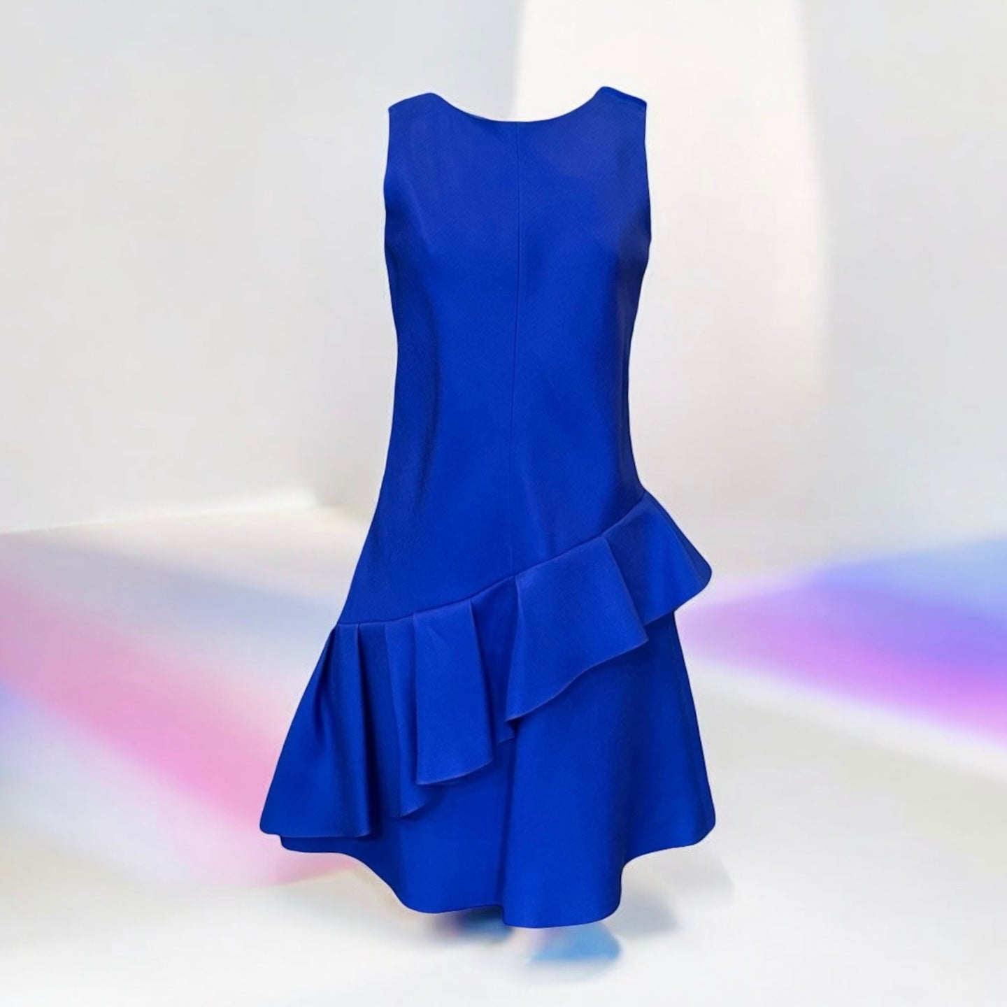 DIOR Ruffle Dress in Cobalt | Size 38