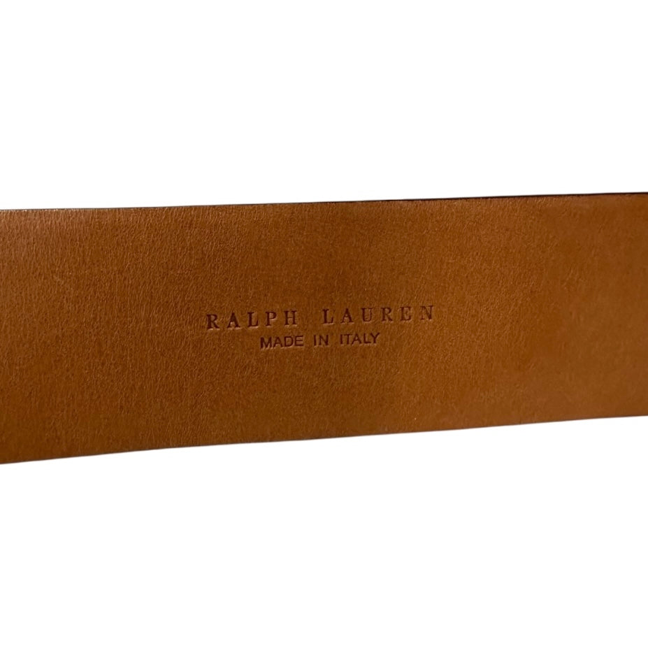 RALPH LAUREN Wide Alligator Belt in Brown | S