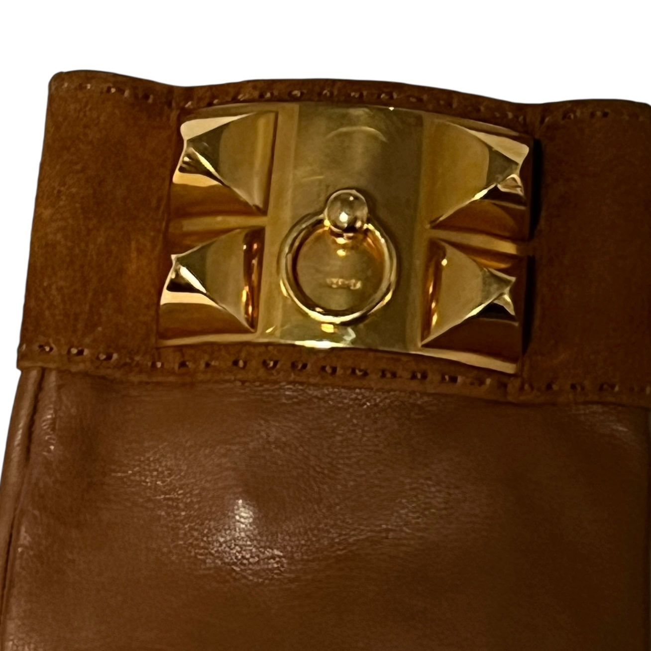HERMES Collier de Chien Gloves in Gold | 7