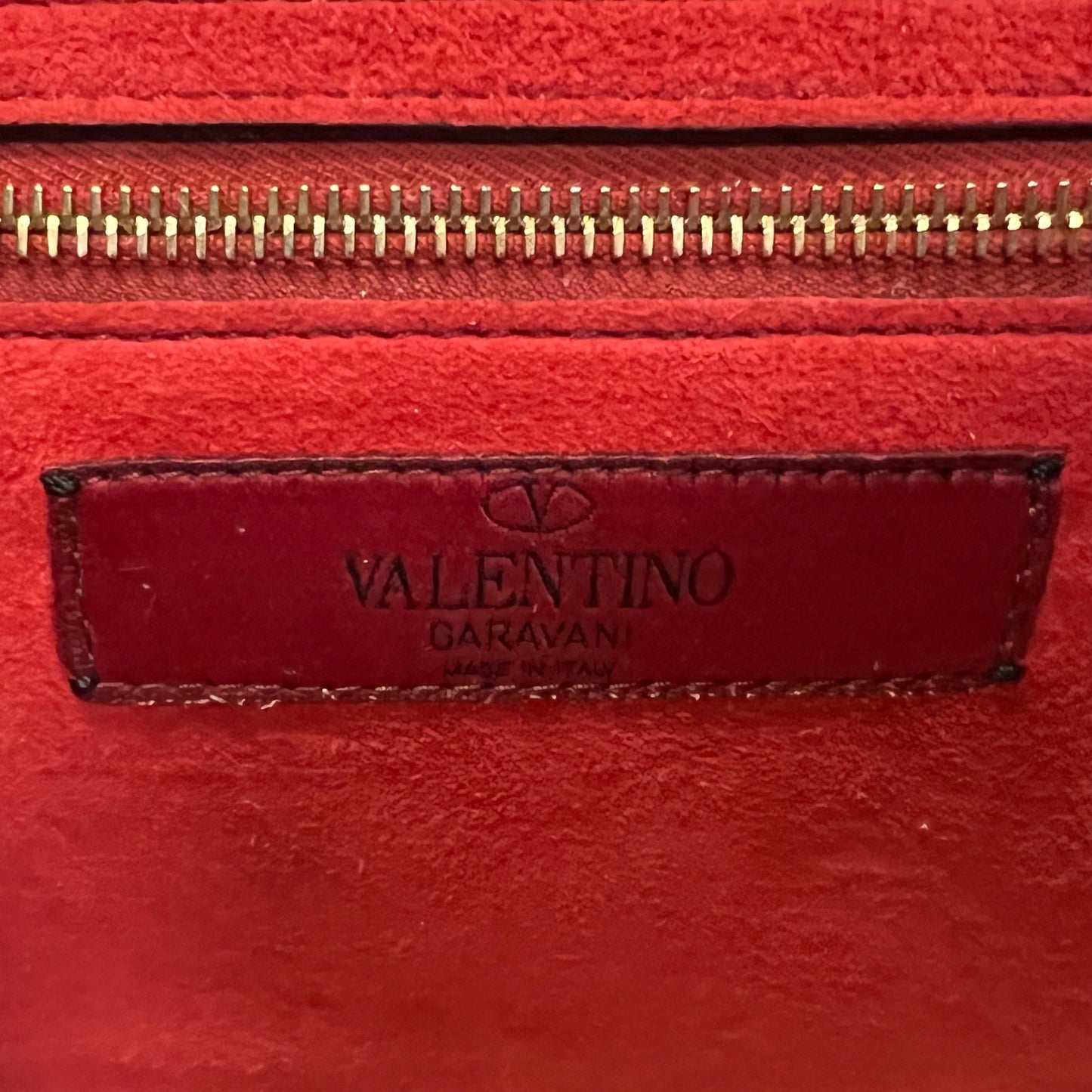 VALENTINO Rockstud Spike Nappa Leather Crossbody Clutch in Rose Cannelle