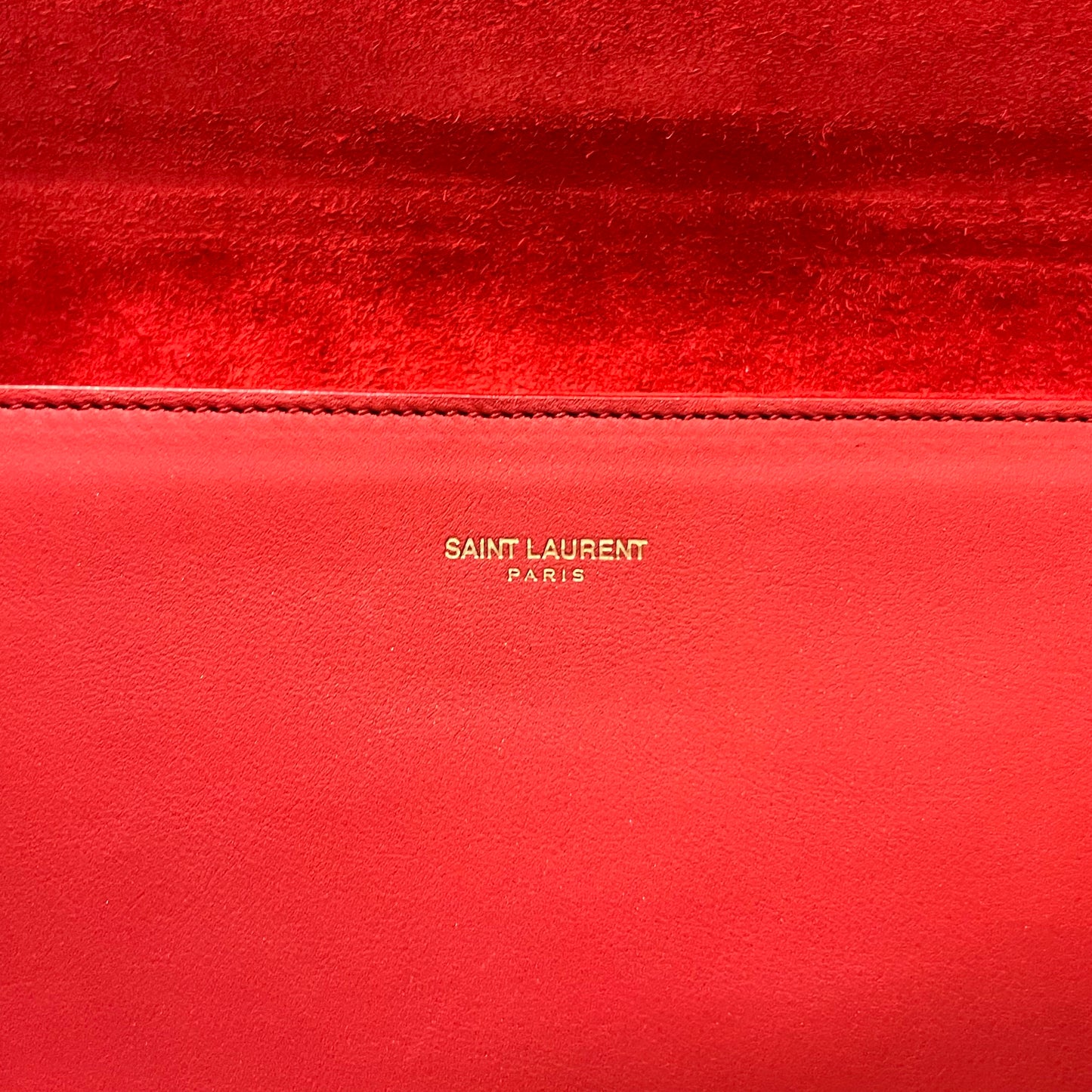 SAINT LAURENT Y Ligne Clutch in Red