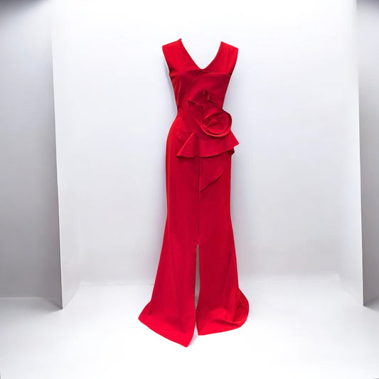 CHIARA BONI Sleeveless Ruffle Gown | Size 8