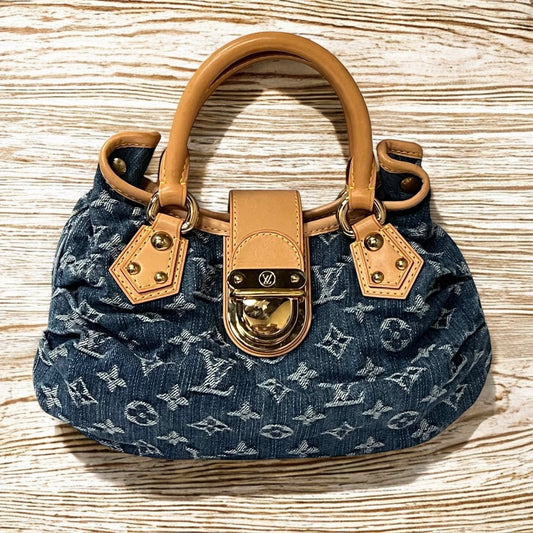 LOUIS VUITTON Denim Monogram Pleaty PM