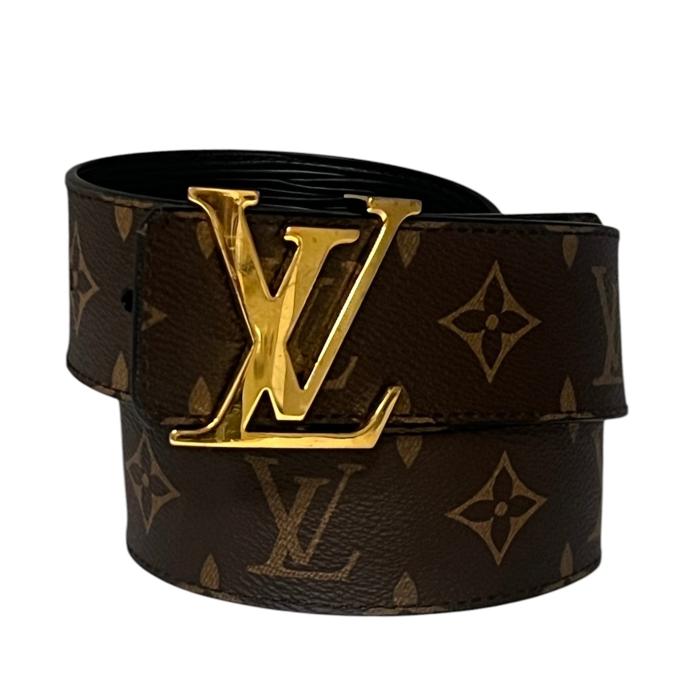LOUIS VUITTON LV Initiales 30mm Reversible Belt in Monogram Canvas + Black Epi Leather | 85;34