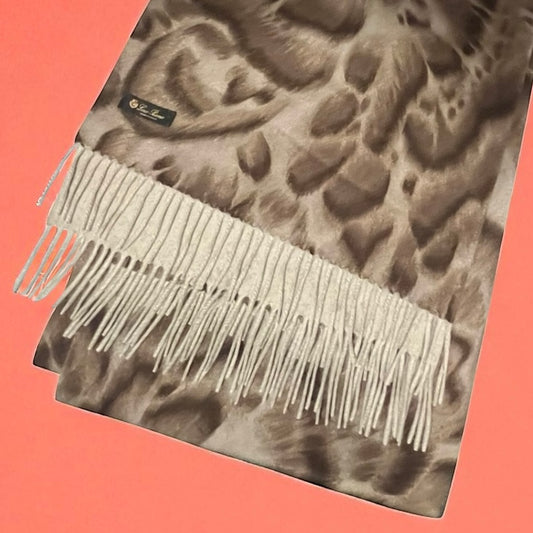 LORO PIANA Animal Two Tone Cashmere Stole