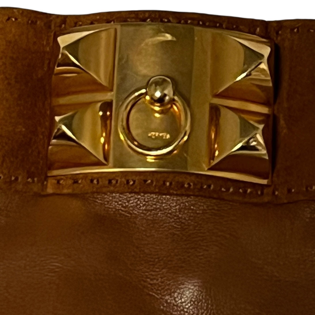 HERMES Collier de Chien Gloves in Gold | 7