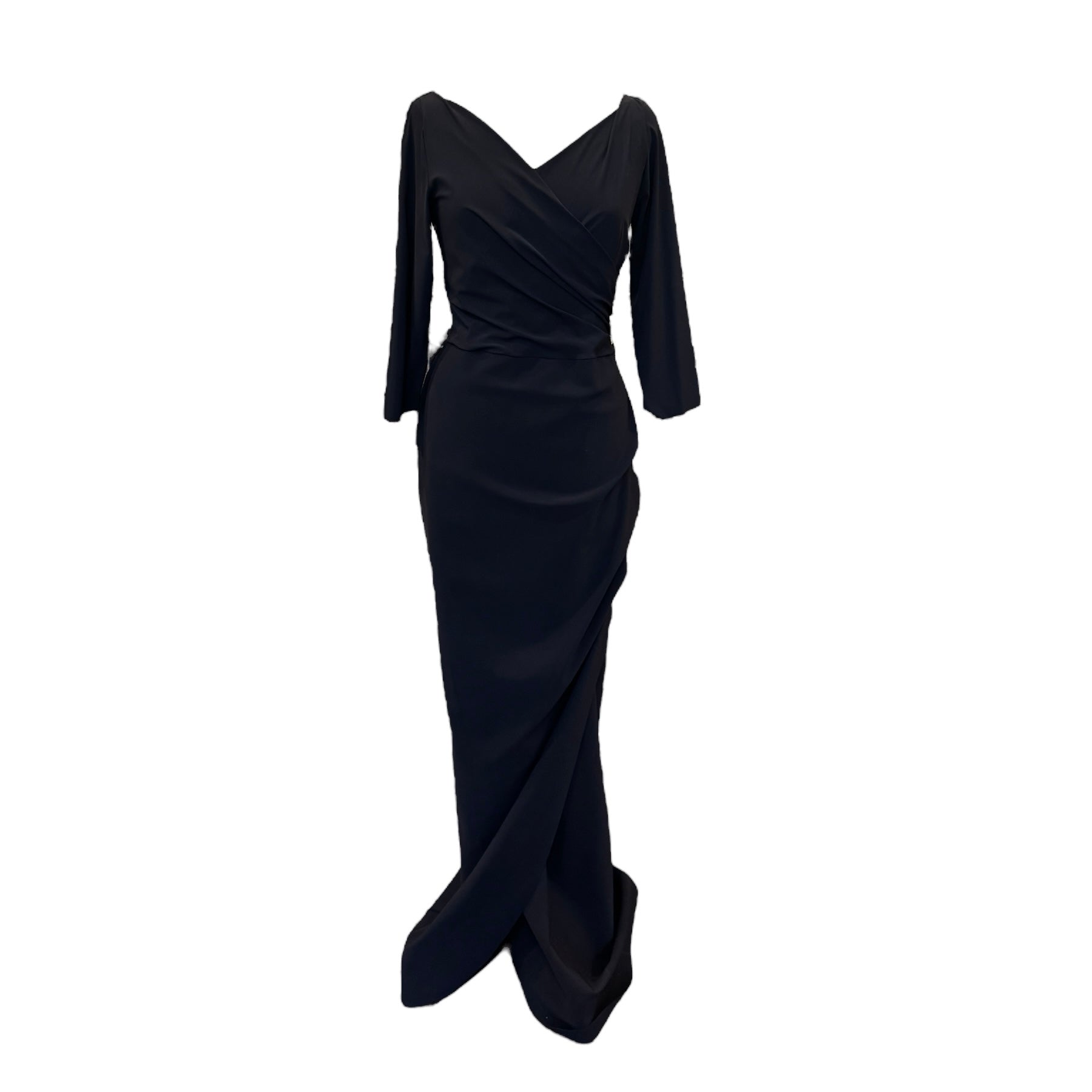 CHIARA BONI Long Sleeve Ruched Gown | Size 8 More Than You Can Imagine CHIARA BONI Long Sleeve Ruched Gown | Size 8 More Than You Can Imagine