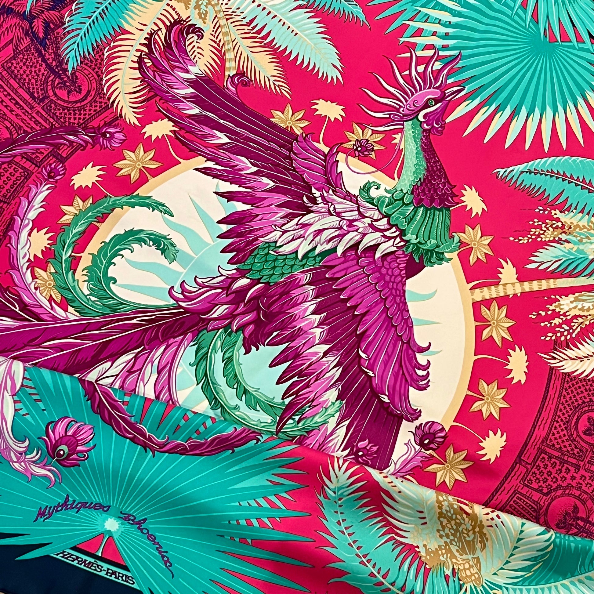 HERMES Mythiques Phoenix Scarf by Laurence 'Toutsy' Bourthoumieux HERMES Mythiques Phoenix Scarf by Laurence 'Toutsy' Bourthoumieux