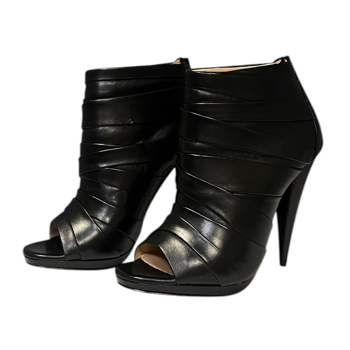 CHRISTIAN LOUBOUTIN Drapicone Ruched Booties | 37