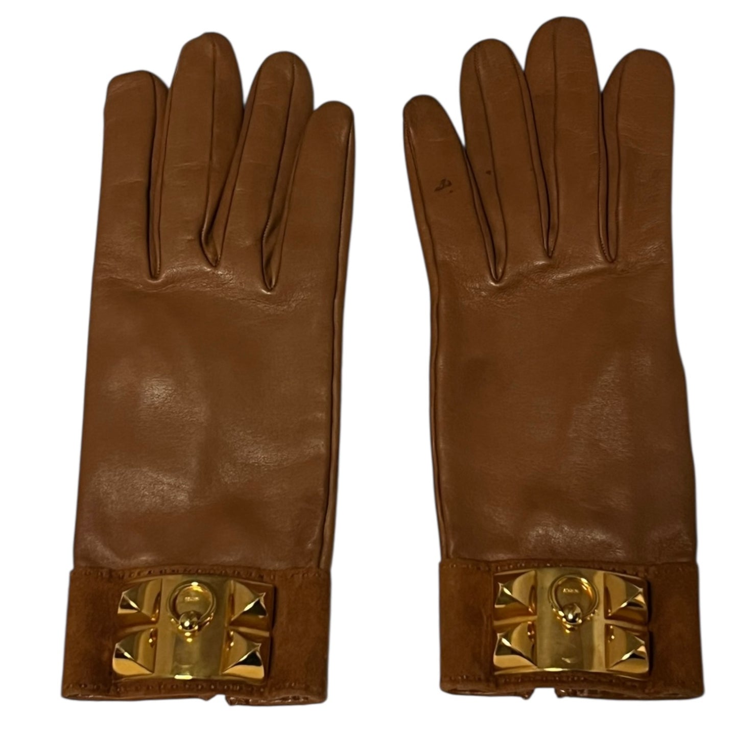 HERMES Collier de Chien Gloves in Gold | 7