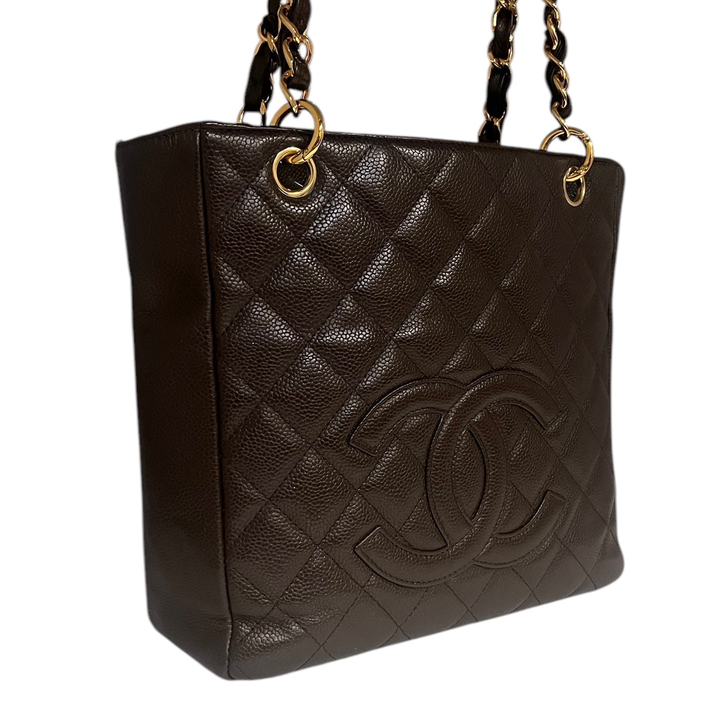 CHANEL Petite Shopping Tote PST in Brown