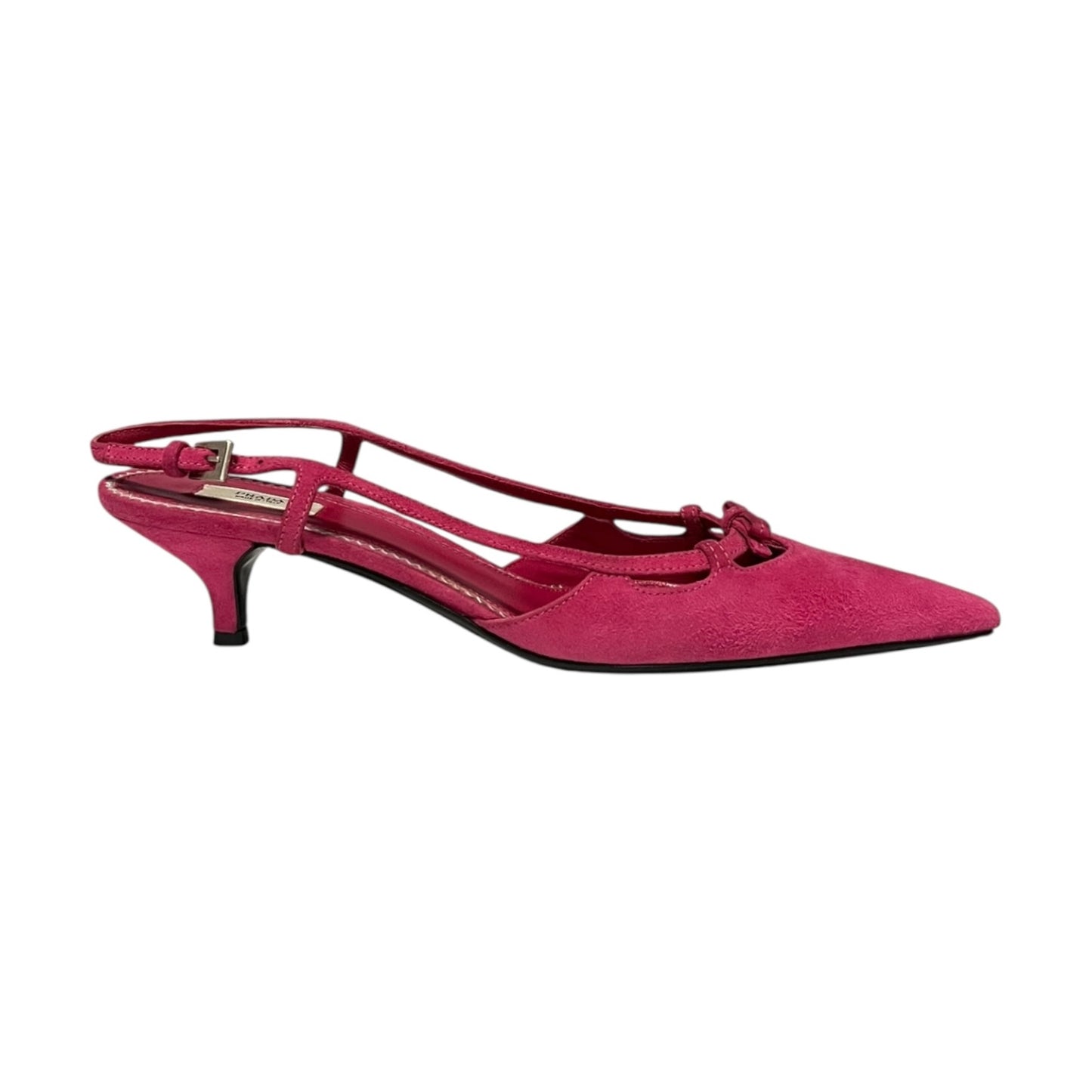 PRADA Suede Kitten Heel Slingbacks in Pink | 38.5