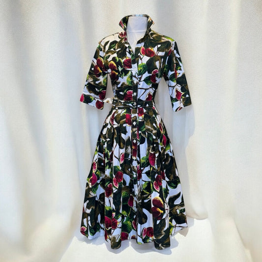 SAMANTHA SUNG Fig Print Dress | Size 8