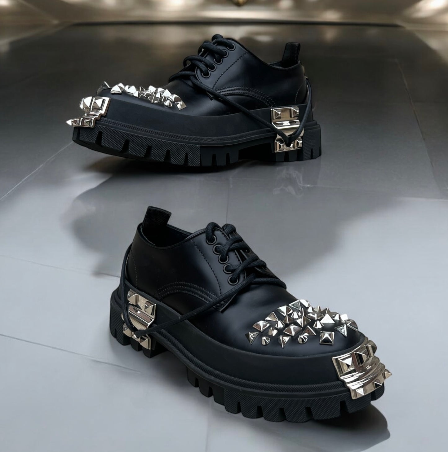 DOLCE & GABBANA Studded Derby Shoes | 36.5