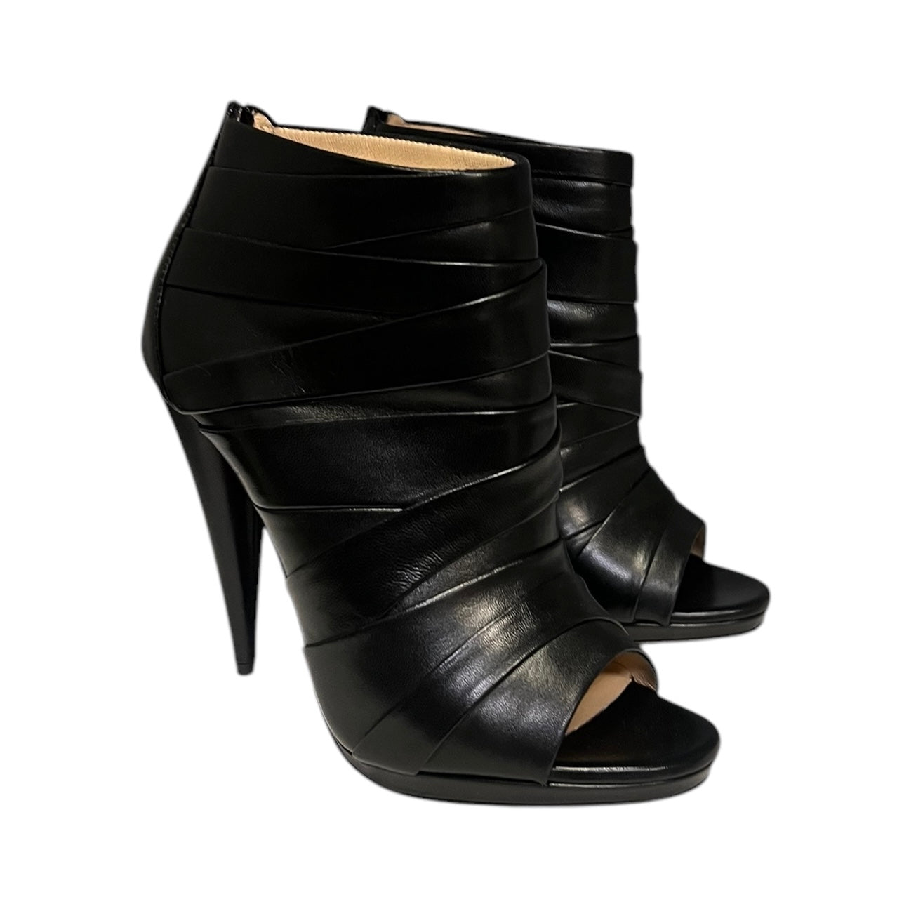 CHRISTIAN LOUBOUTIN Drapicone Ruched Booties | 37