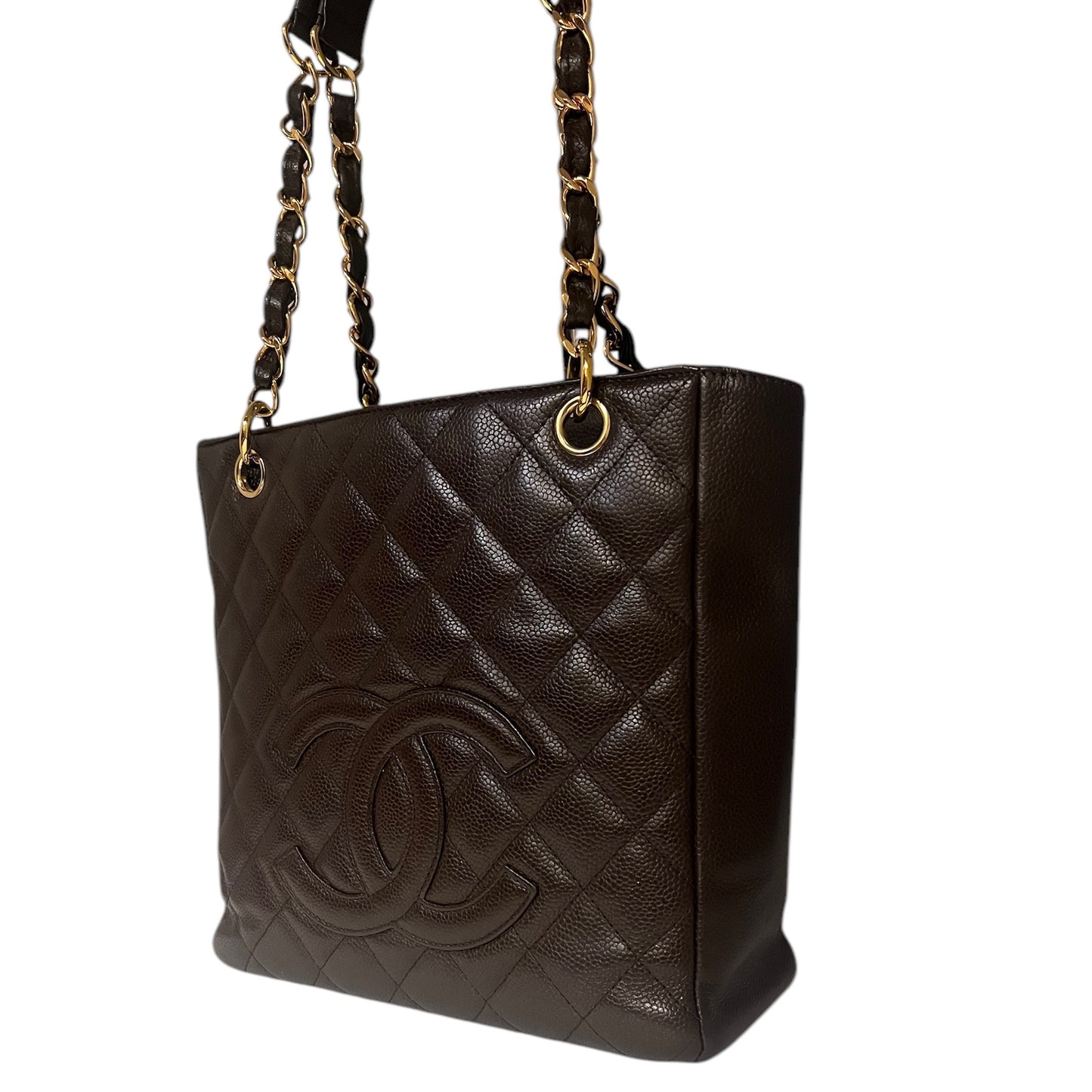 CHANEL Petite Shopping Tote PST in Brown