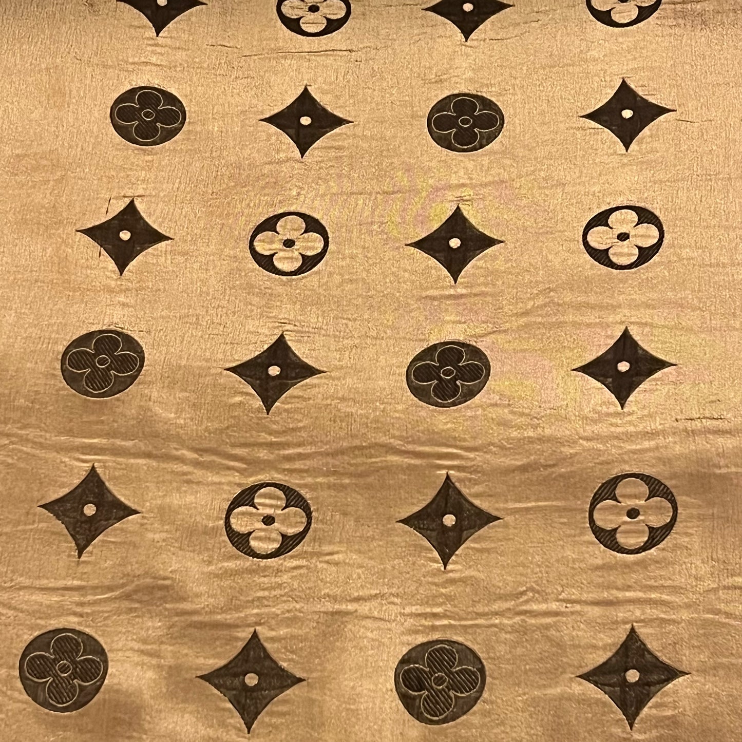 LOUIS VUITTON Floral Logo Motif Contrast Silk Scarf