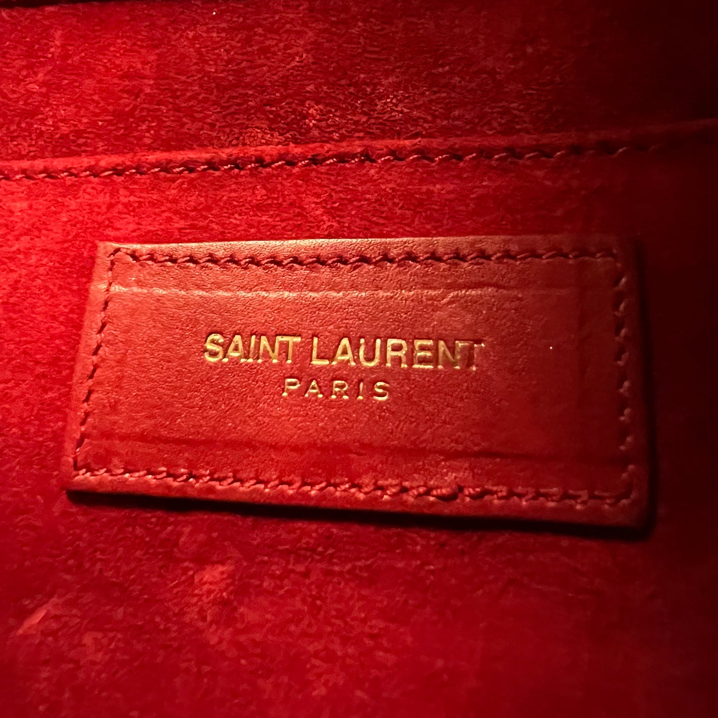 SAINT LAURENT Y Ligne Clutch in Red