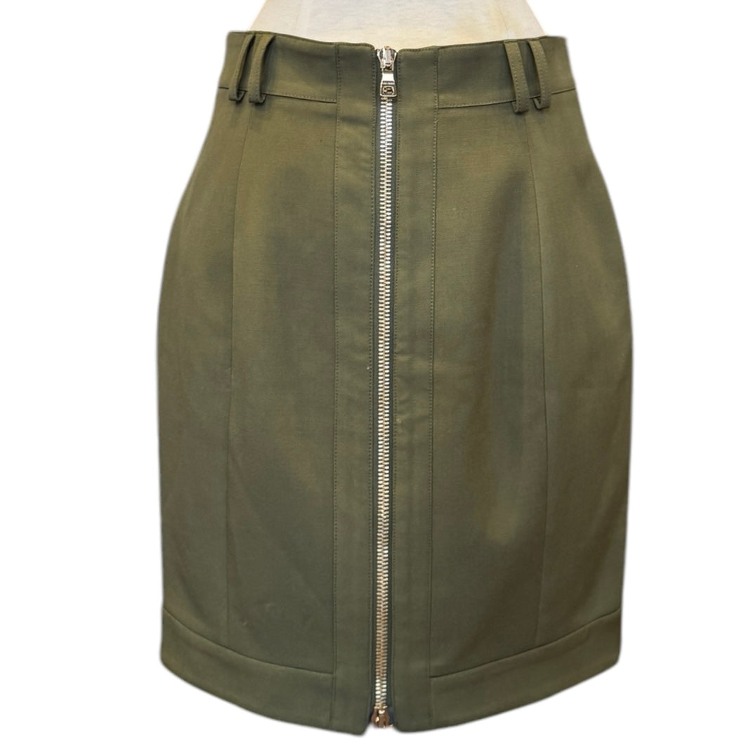 BALMAIN Button Pencil Skirt in Olive