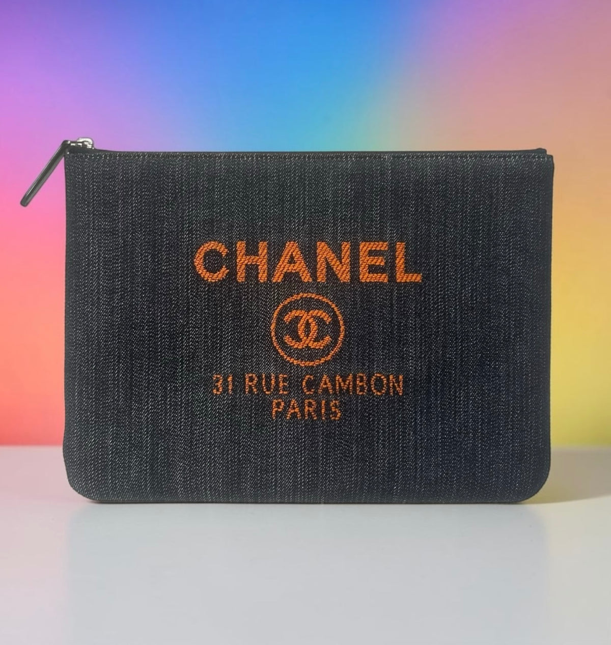 CHANEL Denim Deauville Pochette