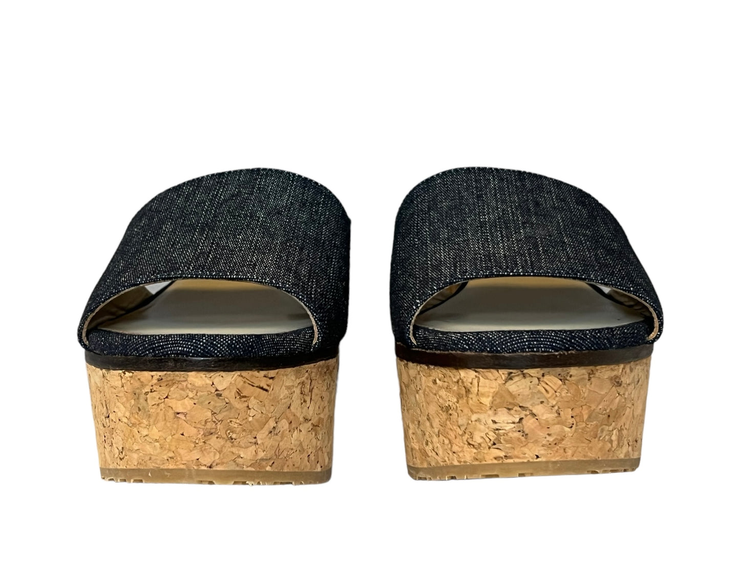 JIMMY CHOO Denim+Cork Wedges | 39.5