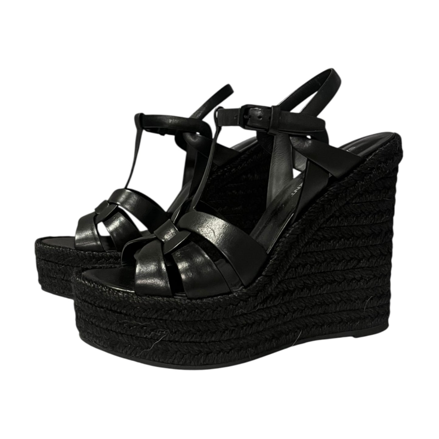 SAINT LAURENT Tribute Espadrille Wedge Sandals | 37