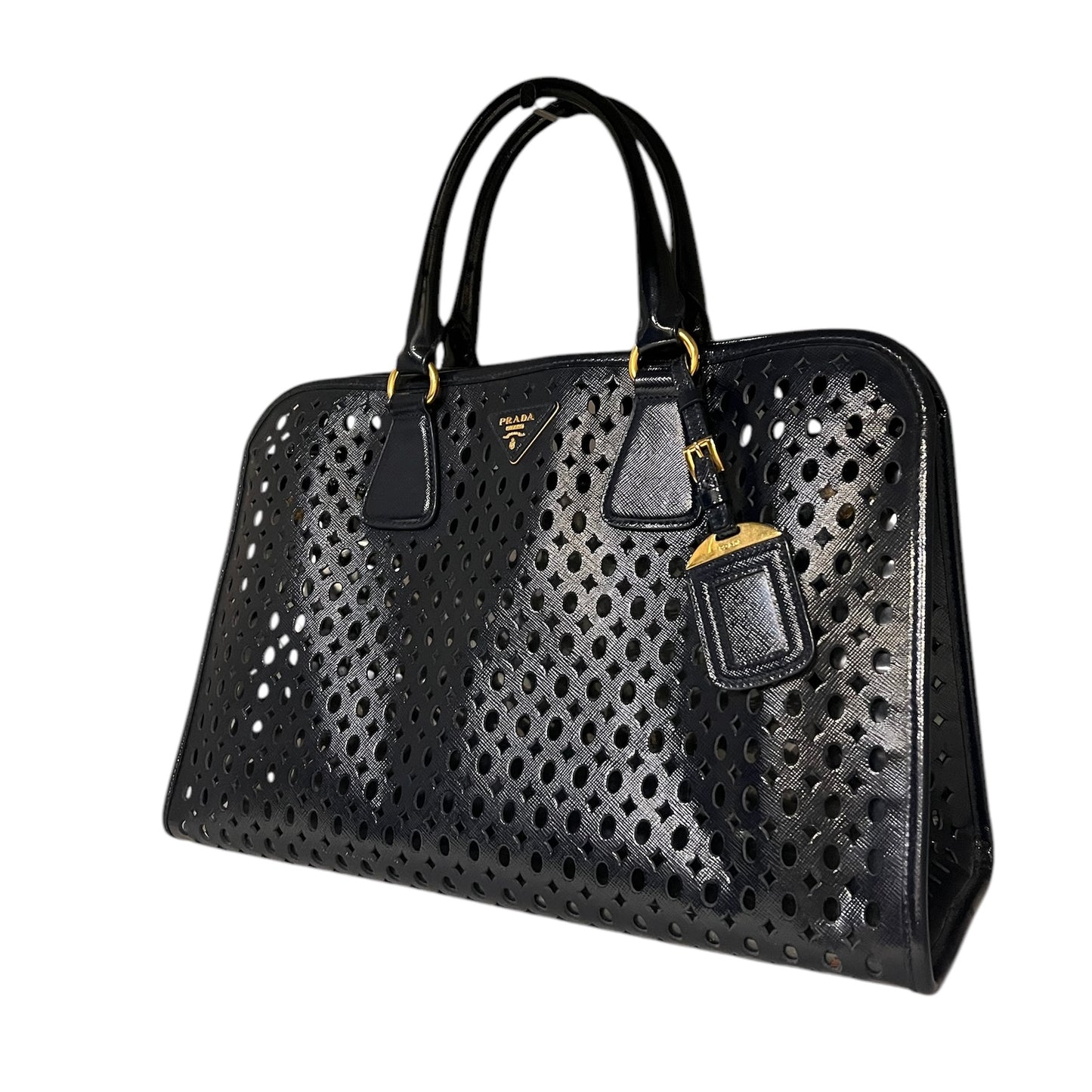 PRADA Perforated Saffiano Tote