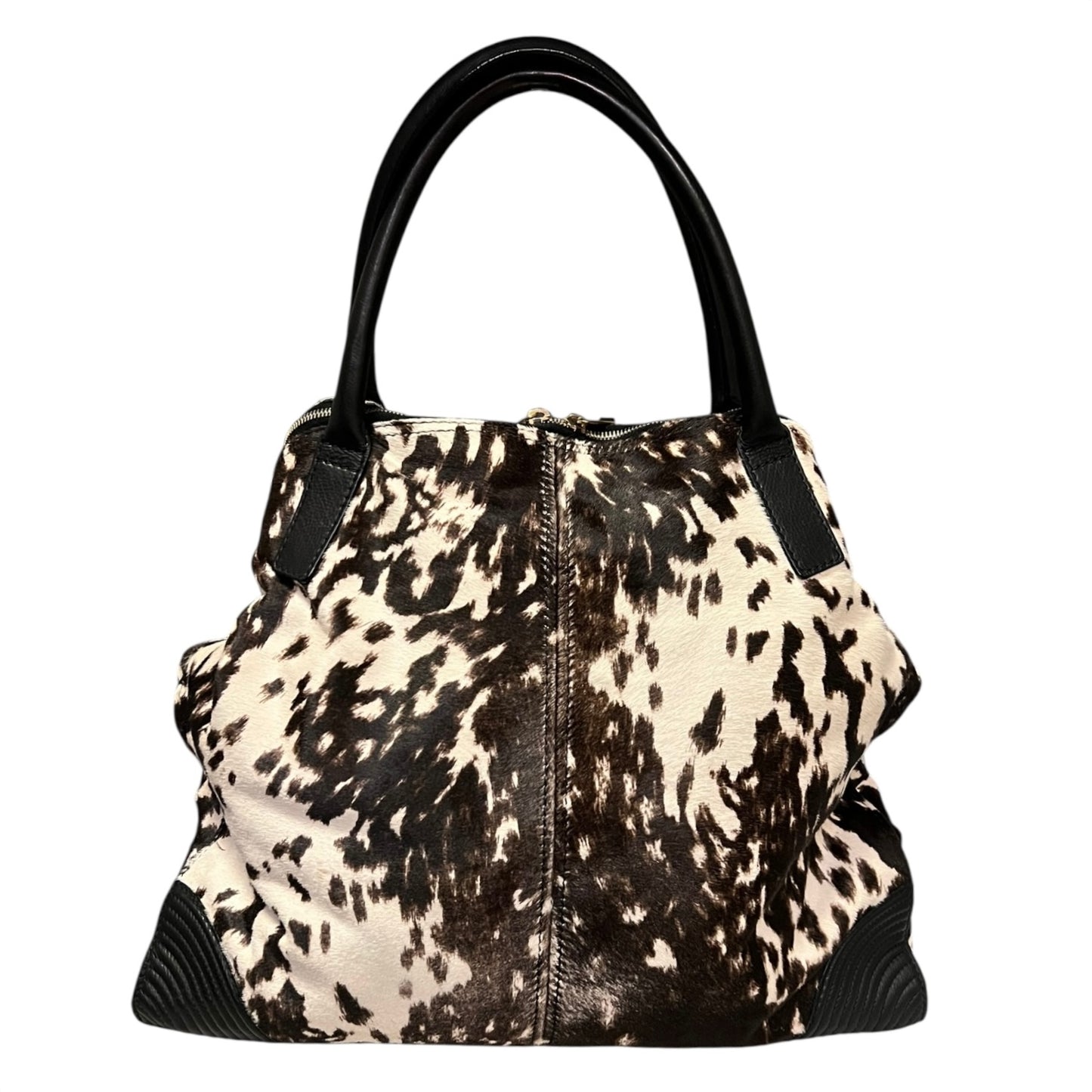 ALEXANDER MCQUEEN de Manta Tote in Brown + White Brindle
