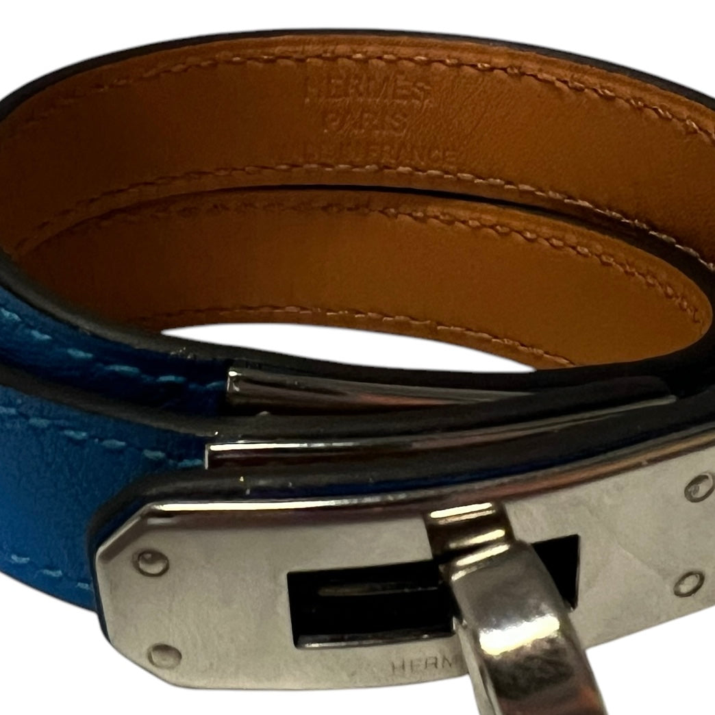 HERMES Kelly Double Tour Bracelet in Blue