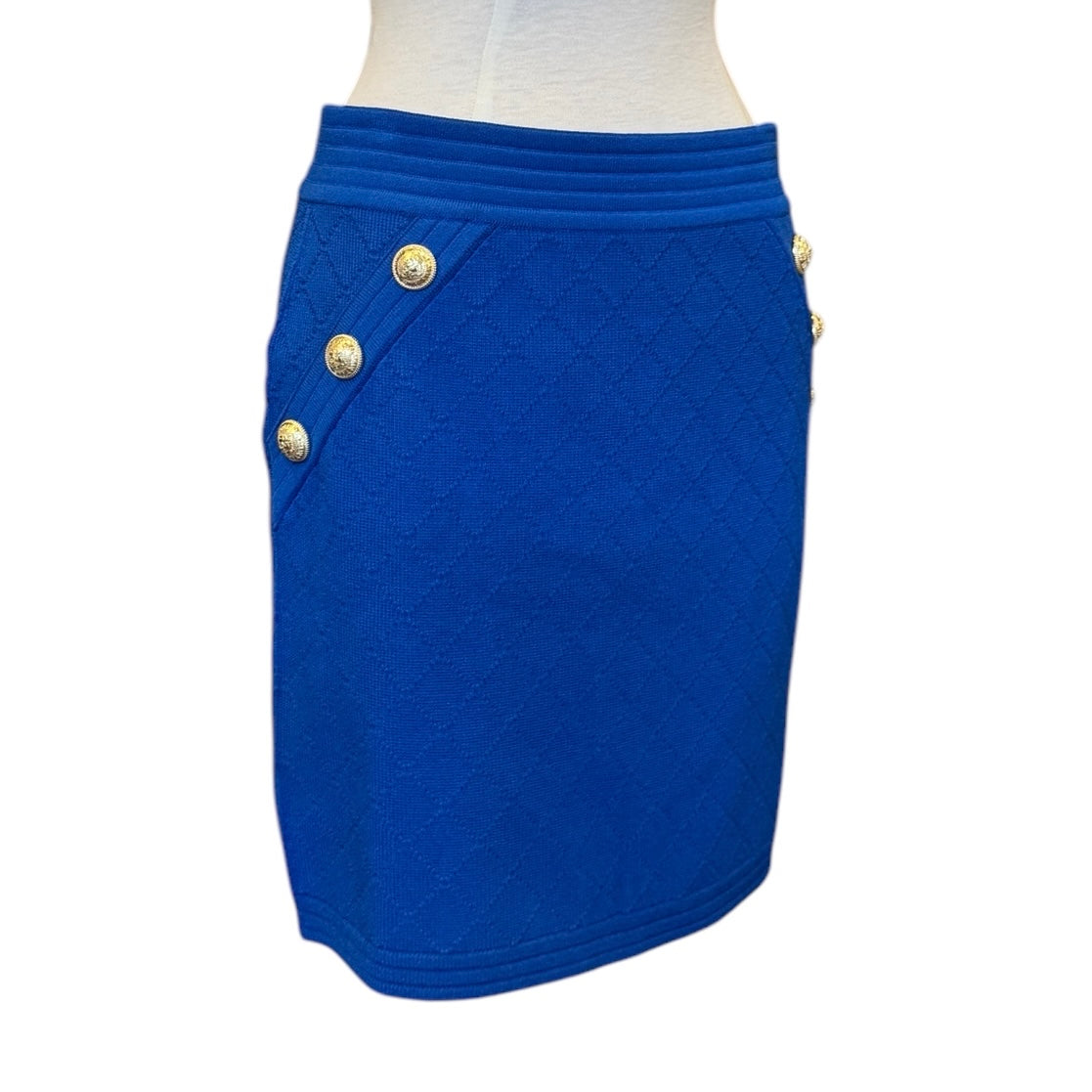 BALMAIN Knit Skirt in Cobalt