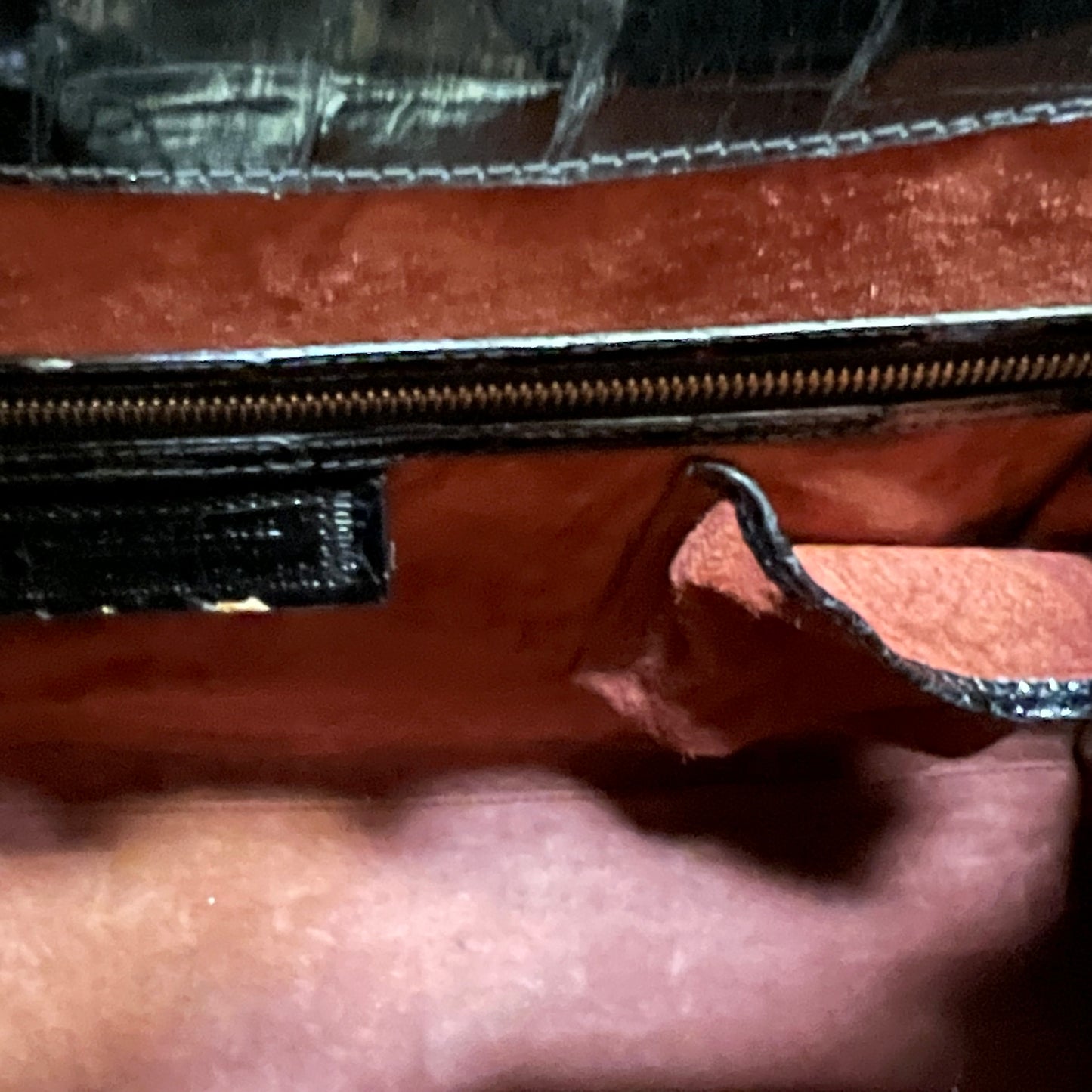 NANCY GONZALEZ Framed Crocodile Shoulder Bag in Black