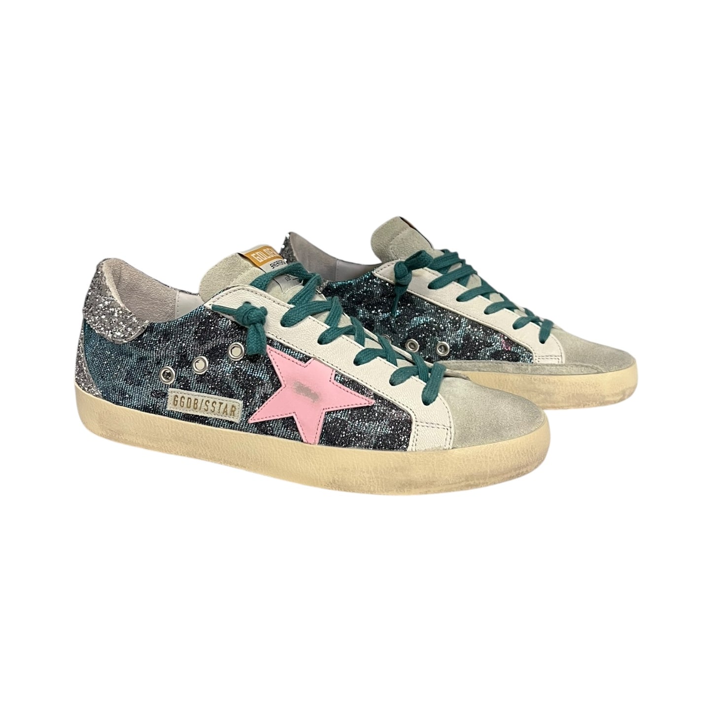 GOLDEN GOOSE Super Star Lurex Leopard & Glitter Sneakers | 38