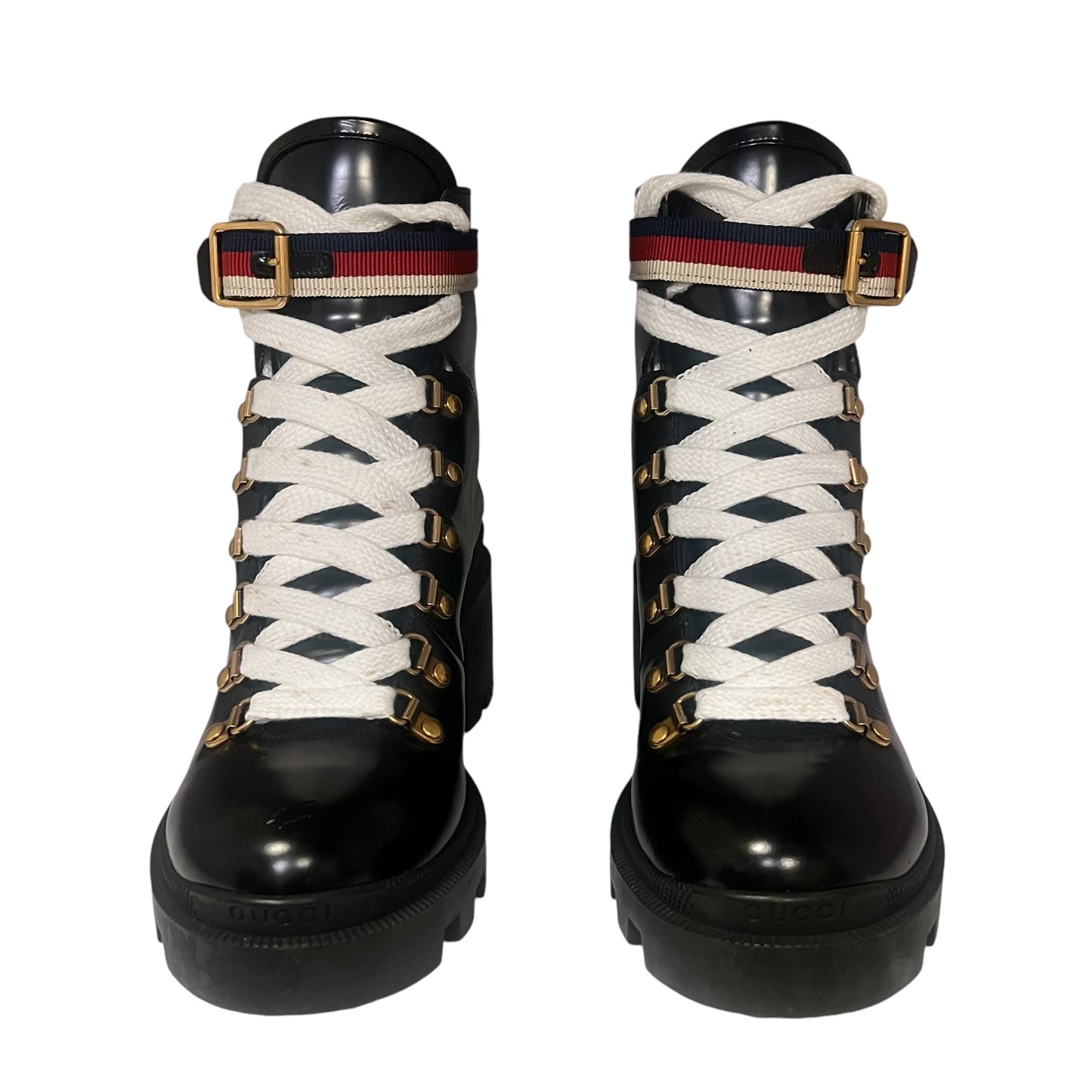 GUCCI Sylvie Web Combat Boots | 39