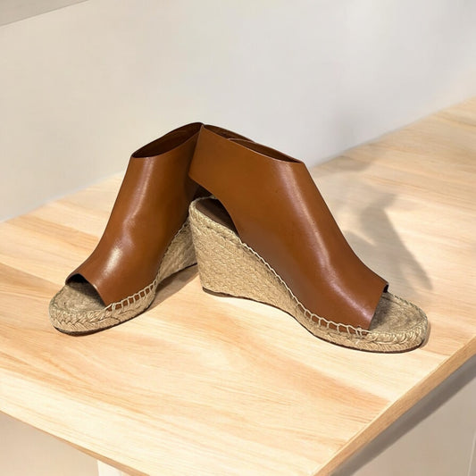 CELINE Slingback Espadrille Wedges in Scotch | 35