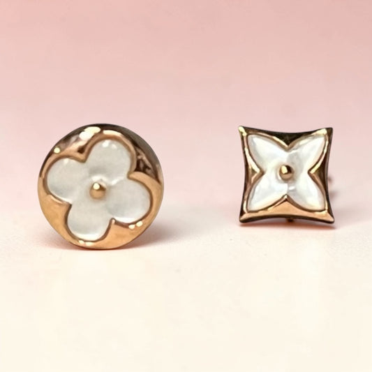 LOUIS VUITTON Blossom Stud Earrings in MOP & Rose Gold