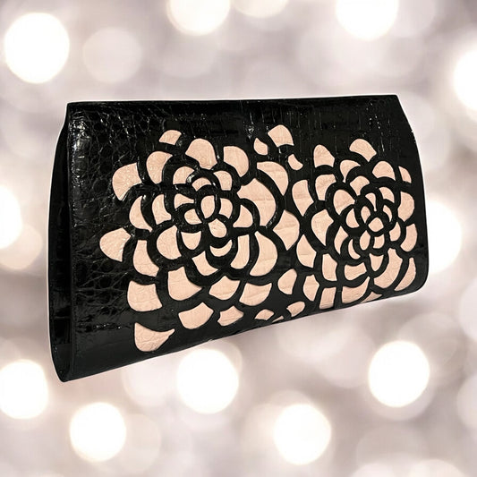 NANCY GONZALEZ Lasercut Crocodile Clutch