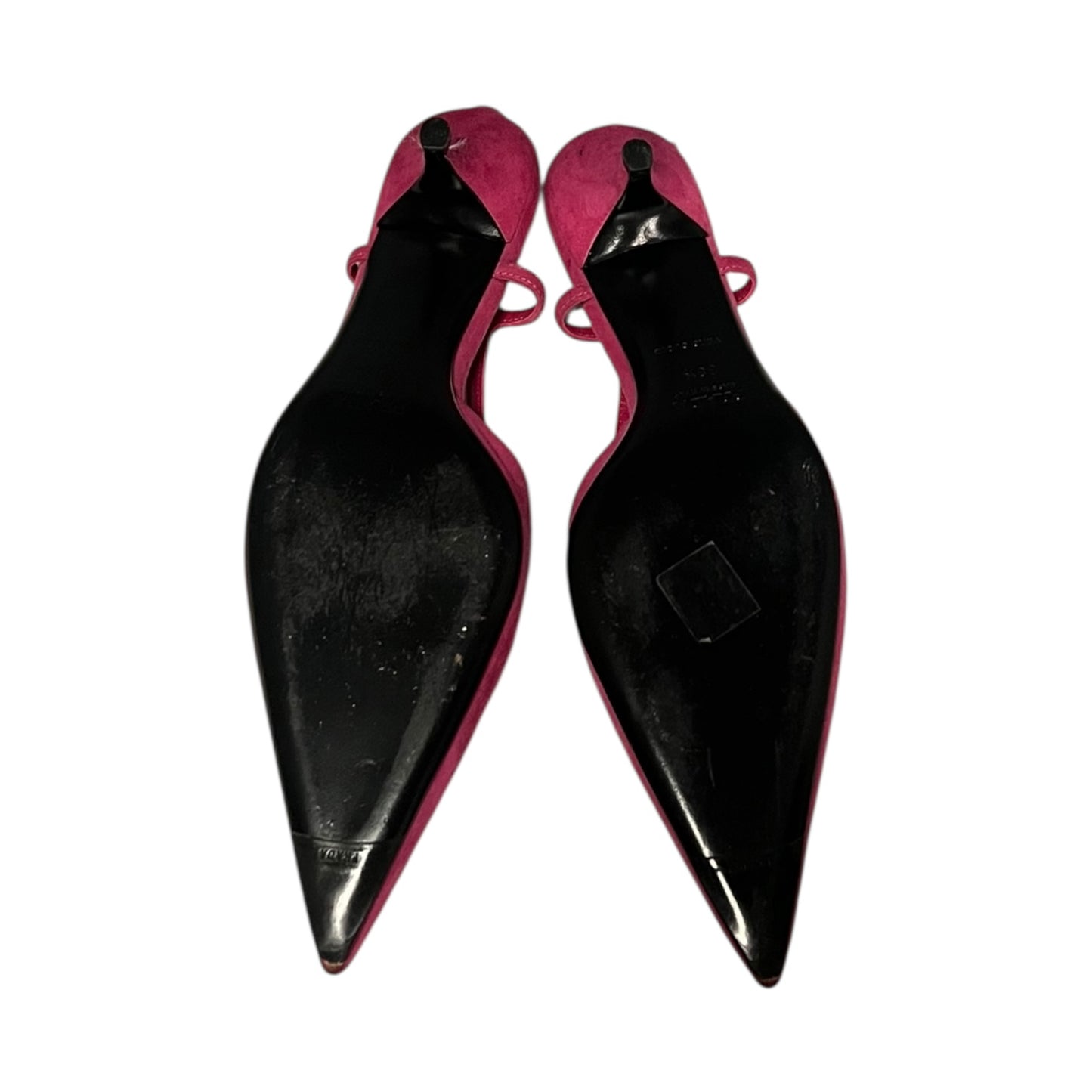 PRADA Suede Kitten Heel Slingbacks in Pink | 38.5